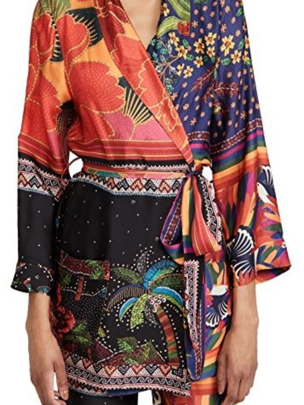 FARM Rio Vibrant Floral Patchwork Kimono - Picture 2 of 7